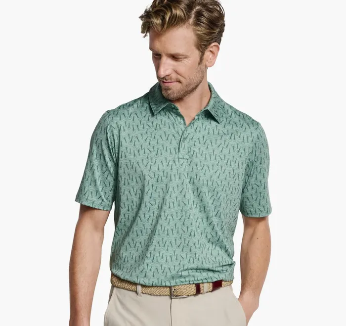 Johnston and Murphy XC4 Performance Polo Green Tonal Guitar Men Polos and Tees Johnston and Murphy XC4 Performance Polo Green Tonal Guitar Men Polos and Tees
