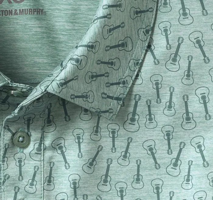Johnston and Murphy XC4 Performance Polo Green Tonal Guitar Men Polos and Tees Johnston and Murphy XC4 Performance Polo Green Tonal Guitar Men Polos and Tees