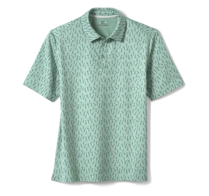 Johnston and Murphy XC4 Performance Polo Green Tonal Guitar Men Polos and Tees Johnston and Murphy XC4 Performance Polo Green Tonal Guitar Men Polos and Tees