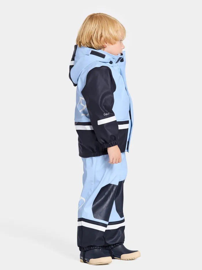 Kids Boardman Set Light Sea Blue Didriksons Lined Rain Set