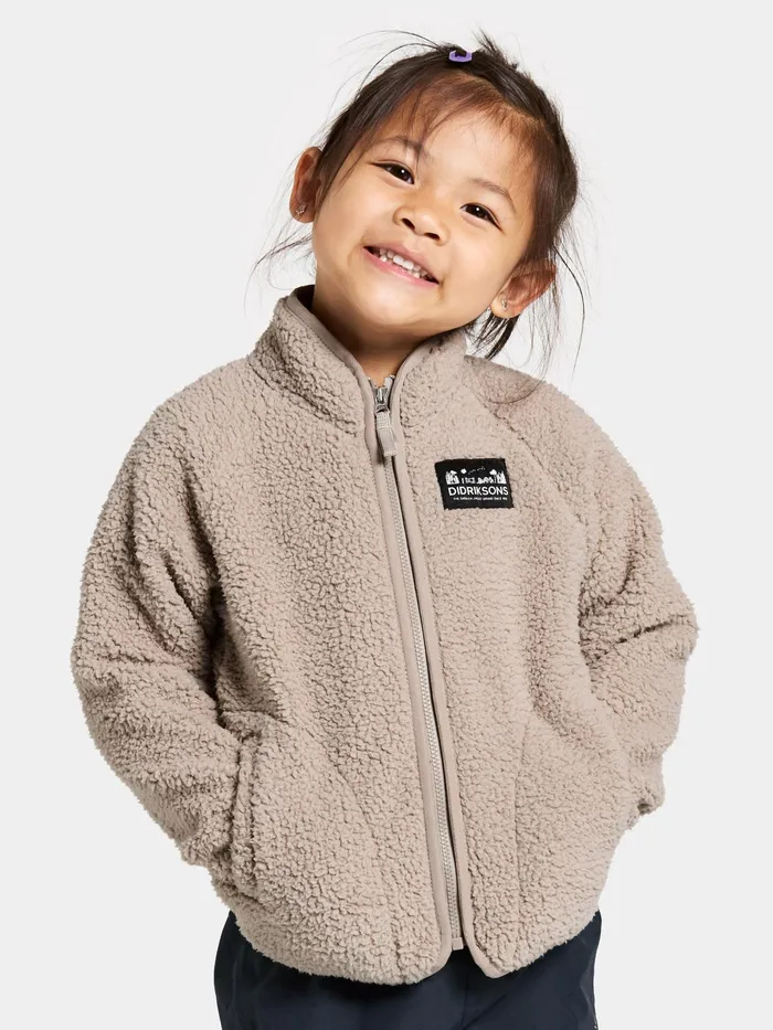 Kids Gibbs FullZip Beach Beige Didriksons Fleece and Midlayers
