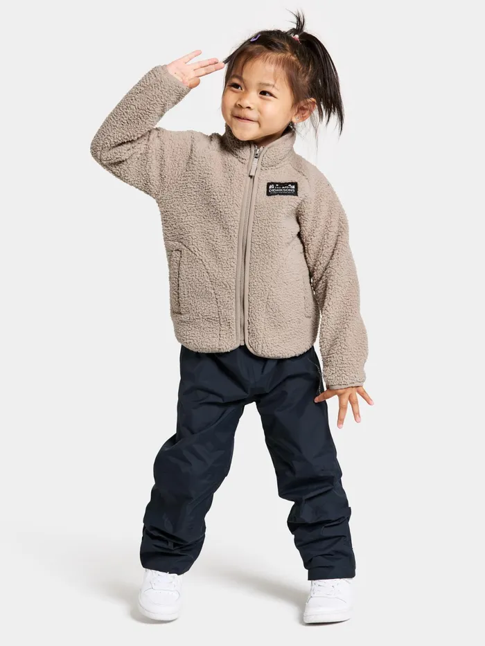 Kids Gibbs FullZip Beach Beige Didriksons Fleece and Midlayers