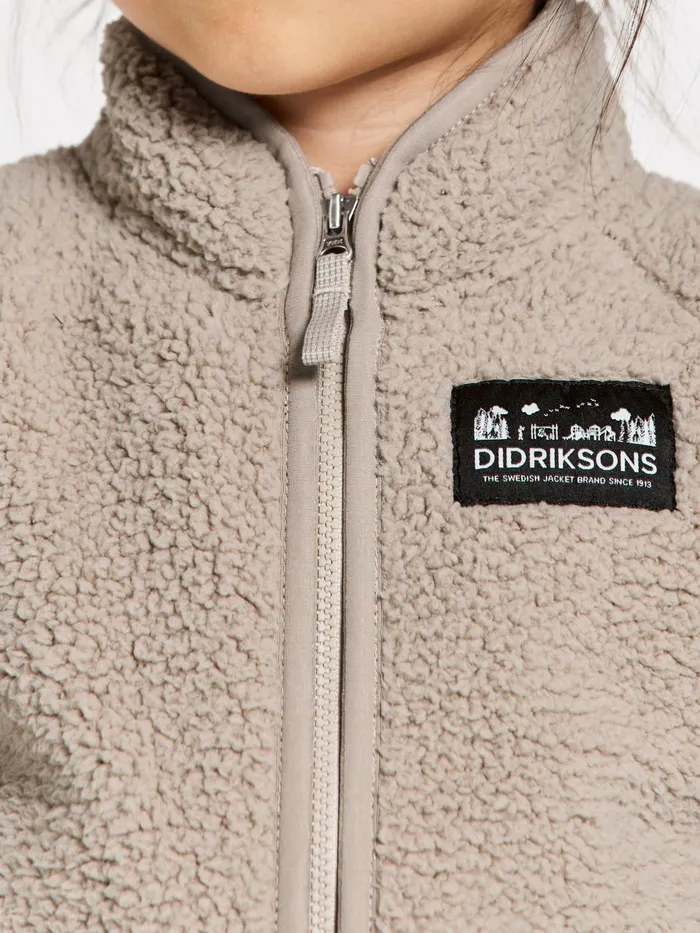 Kids Gibbs FullZip Beach Beige Didriksons Fleece and Midlayers