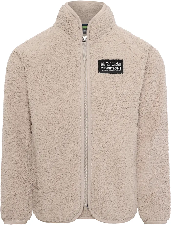 Kids Gibbs FullZip Beach Beige Didriksons Fleece and Midlayers
