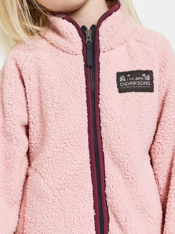 Kids Gibbs FullZip Dusty Pink Didriksons Fleece and Midlayers