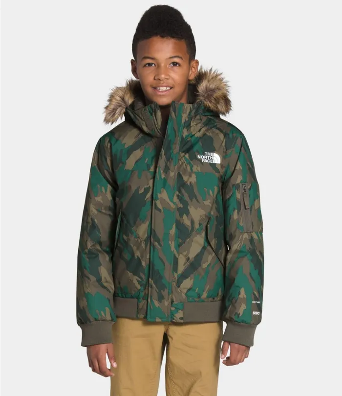 Kids Gotham Jacket Evergreen Mountain Camo Print The North Face Jackets and Vests