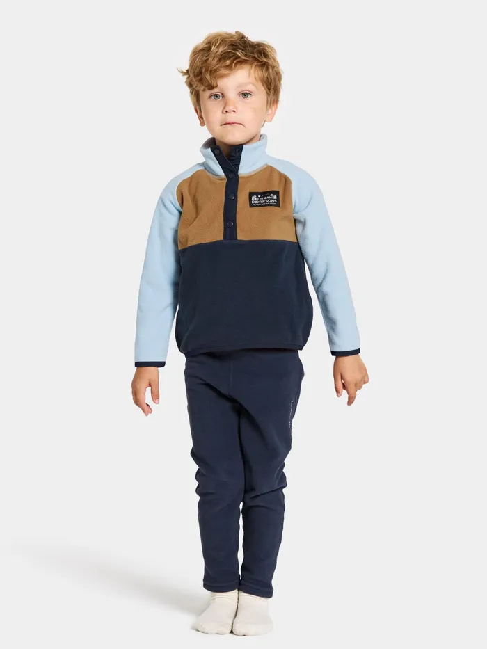 Kids Monte Half Button Navy Didriksons Fleece and Midlayers