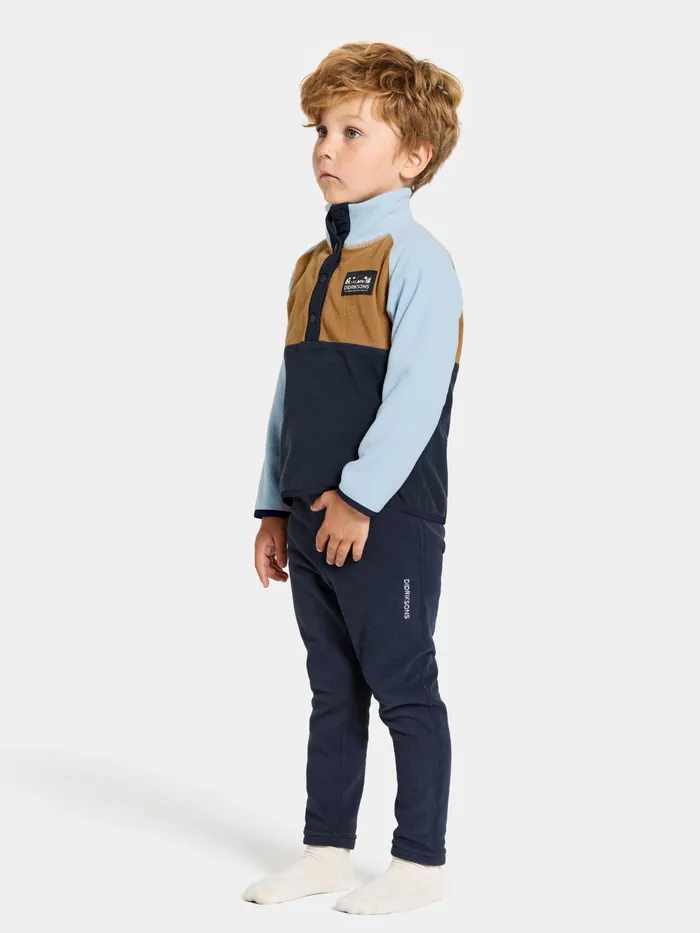 Kids Monte Half Button Navy Didriksons Fleece and Midlayers
