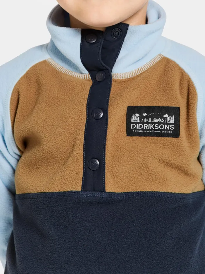 Kids Monte Half Button Navy Didriksons Fleece and Midlayers