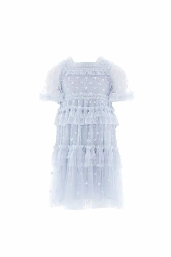 KIDS Needle and Thread Polka Dot Smocked Kids Dress Blue KIDS Needle and Thread Polka Dot Smocked Kids Dress Blue