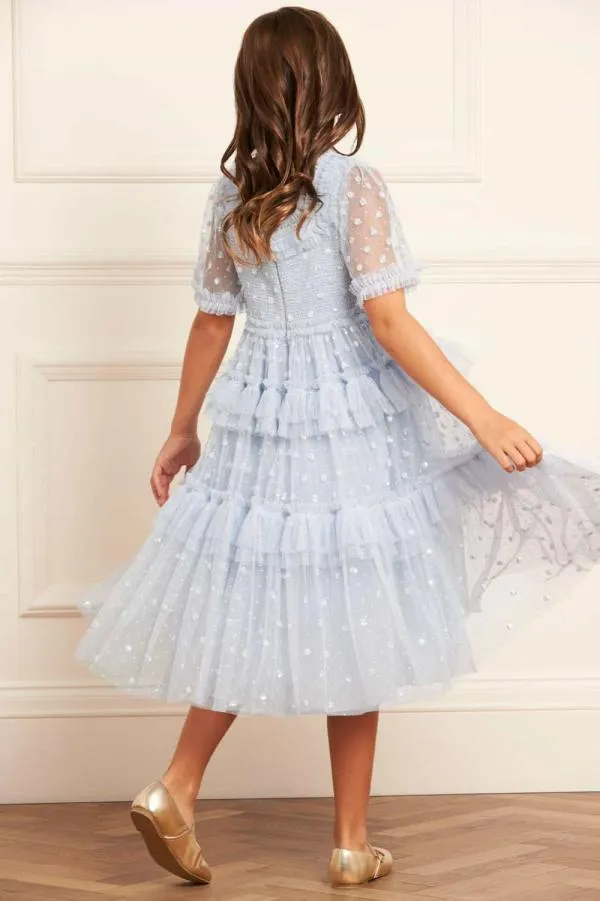 KIDS Needle and Thread Polka Dot Smocked Kids Dress Blue KIDS Needle and Thread Polka Dot Smocked Kids Dress Blue
