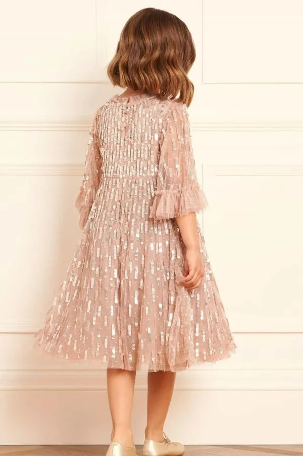 KIDS Needle and Thread Sequin Dash Kids Dress Beige