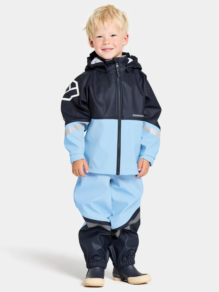 Kids Waterman Set Light Sea Blue Didriksons Unlined Rain Set