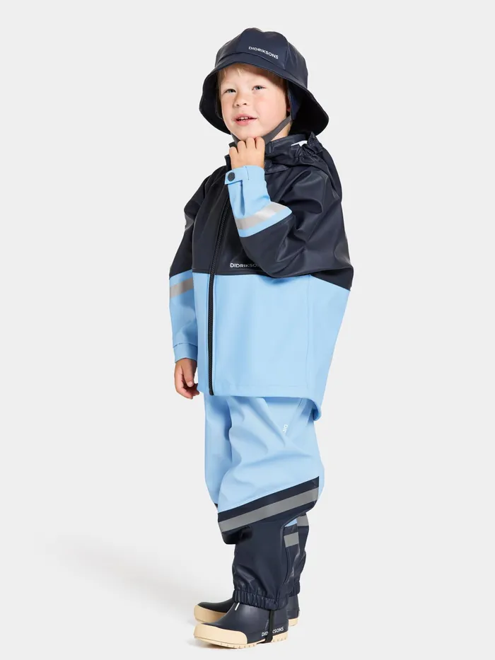 Kids Waterman Set Light Sea Blue Didriksons Unlined Rain Set