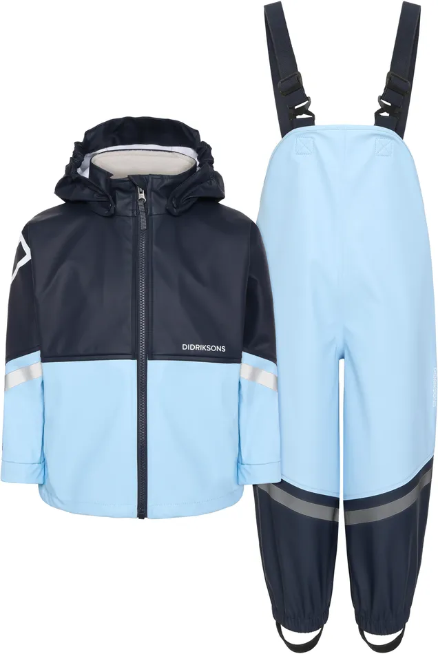 Kids Waterman Set Light Sea Blue Didriksons Unlined Rain Set