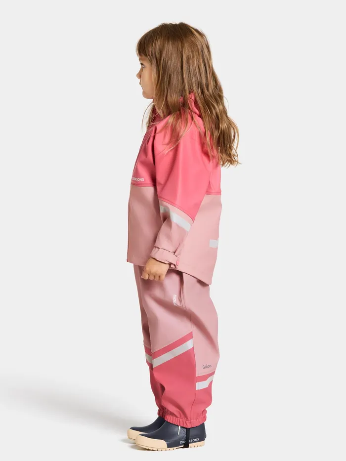 Kids Waterman Set Soft Pink Didriksons Unlined Rain Set