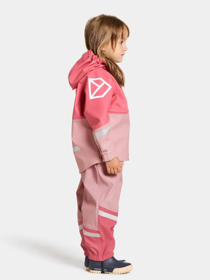 Kids Waterman Set Soft Pink Didriksons Unlined Rain Set