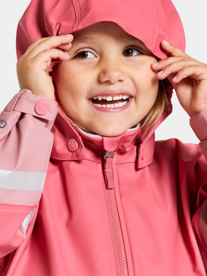 Kids Waterman Set Soft Pink Didriksons Unlined Rain Set
