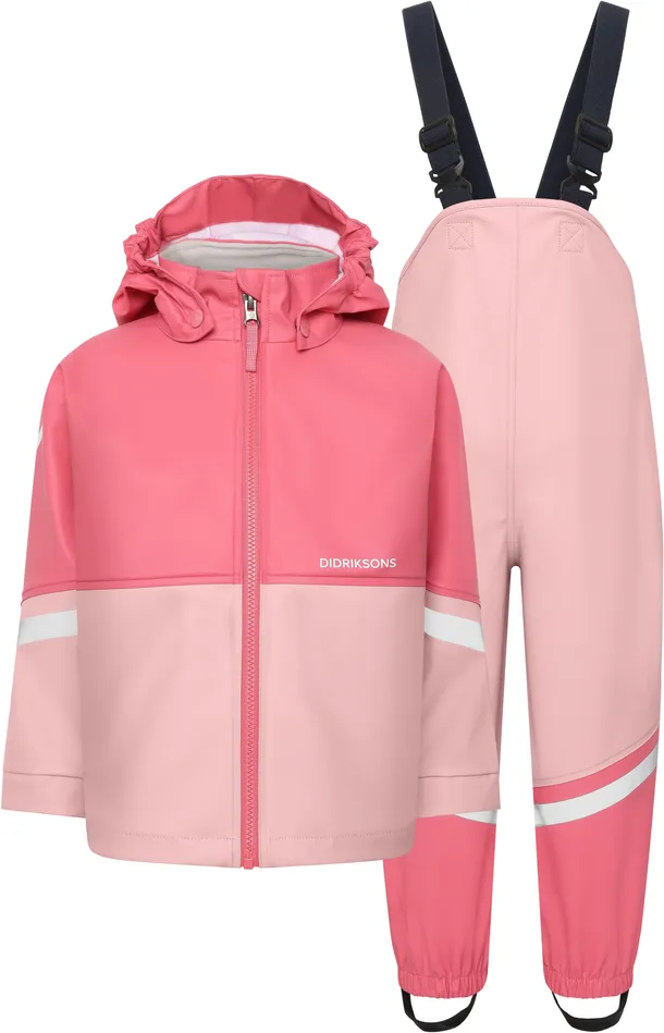 Kids Waterman Set Soft Pink Didriksons Unlined Rain Set