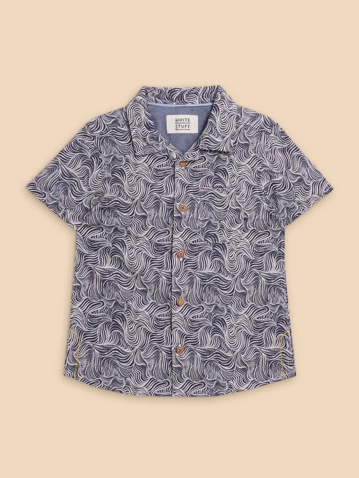 Kids White Stuff Boys039 Clothing Mini Waves Printed SS Shirt