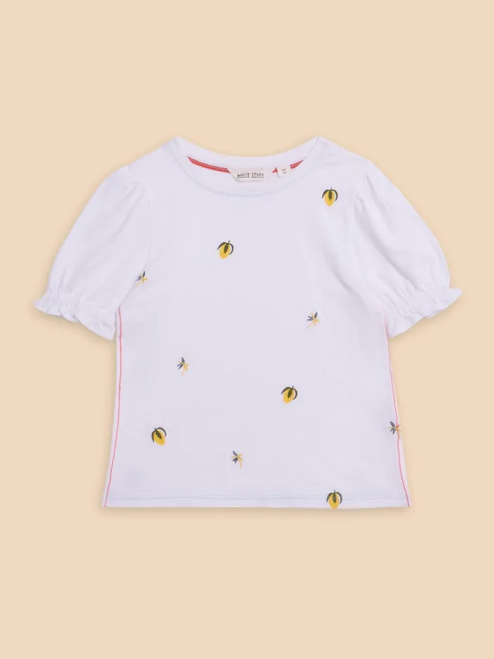 Kids White Stuff Girls039 Clothing Embroidered Lemon Tee