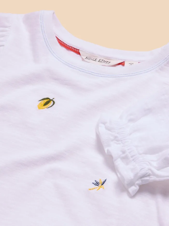 Kids White Stuff Girls039 Clothing Embroidered Lemon Tee