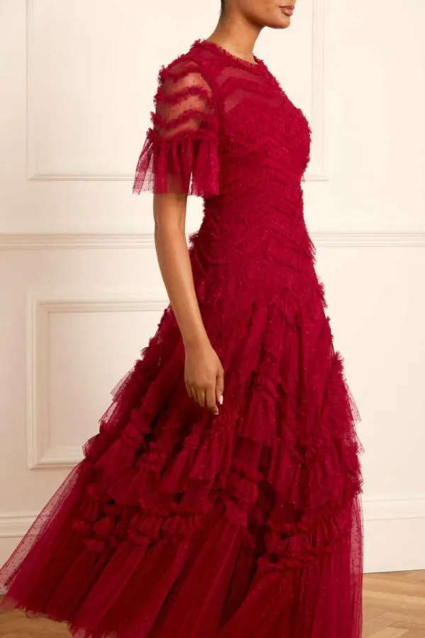 KIDSWomen Needle and Thread Elia Short Sleeve Gown Red
