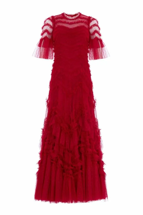 KIDSWomen Needle and Thread Elia Short Sleeve Gown Red KIDSWomen Needle and Thread Elia Short Sleeve Gown Red