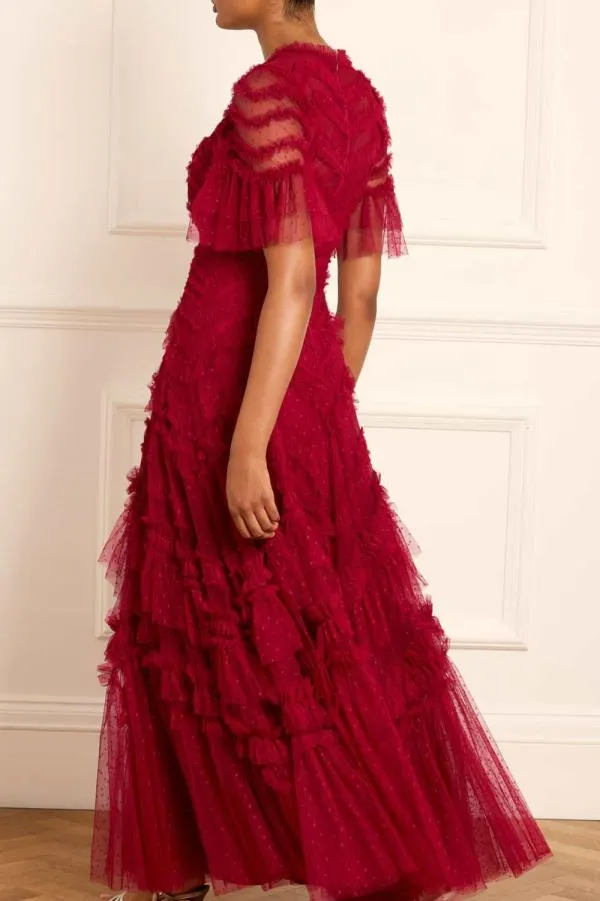 KIDSWomen Needle and Thread Elia Short Sleeve Gown Red KIDSWomen Needle and Thread Elia Short Sleeve Gown Red