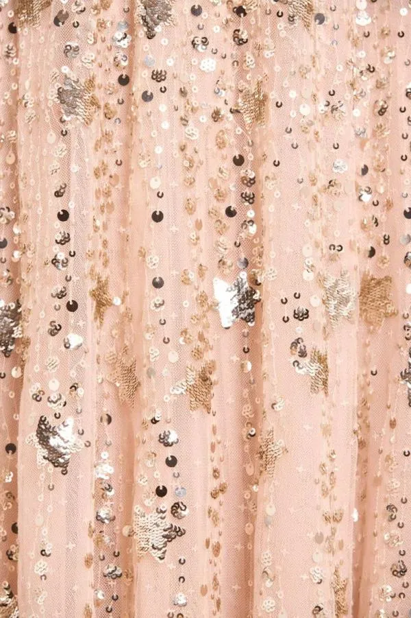 KIDSWomen Needle and Thread Shooting Stars Long Sleeve Ankle Gown Beige KIDSWomen Needle and Thread Shooting Stars Long Sleeve Ankle Gown Beige