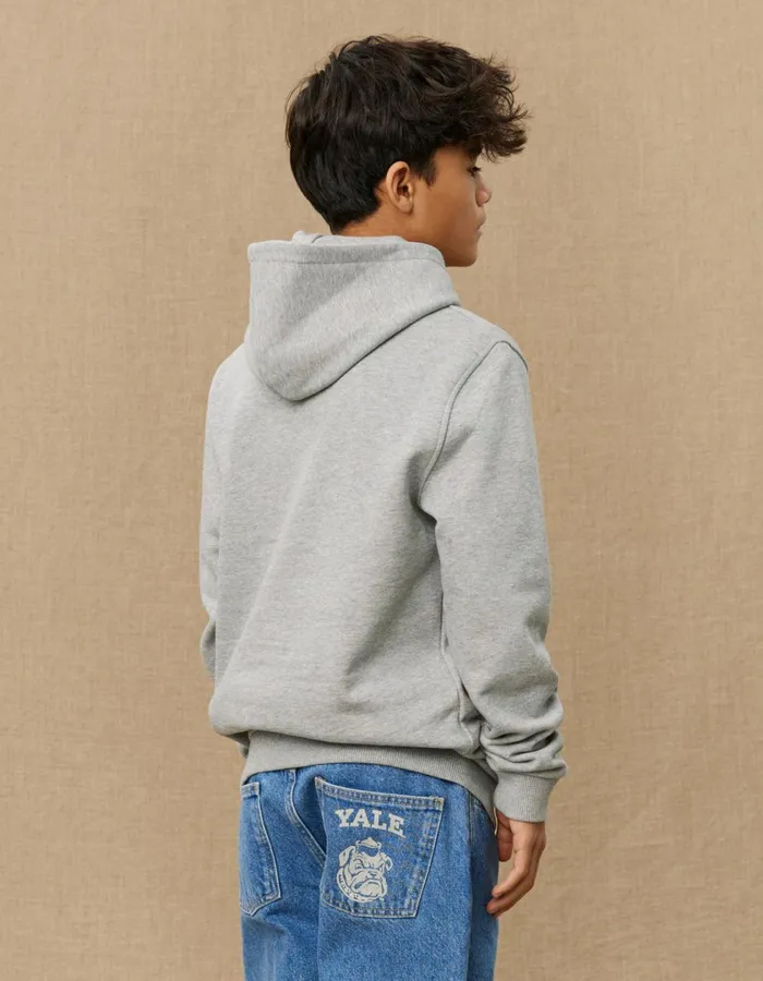 Kids Yale Hoodie KIDS 8211 Light Grey MelangeBlack Les Deux Yale