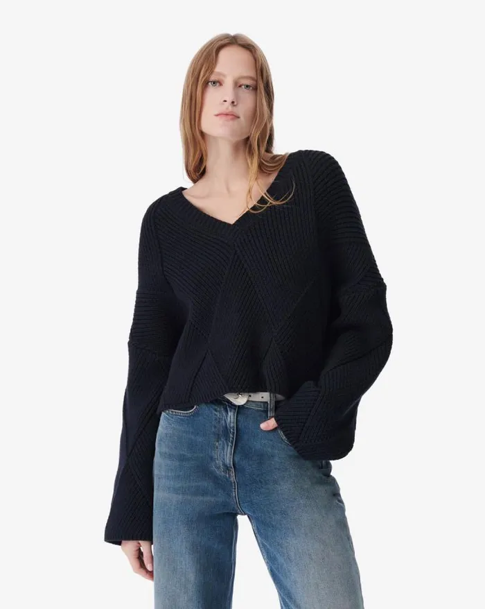 Knits Women IRO OBELINE DIAMOND STITCH SWEATER
