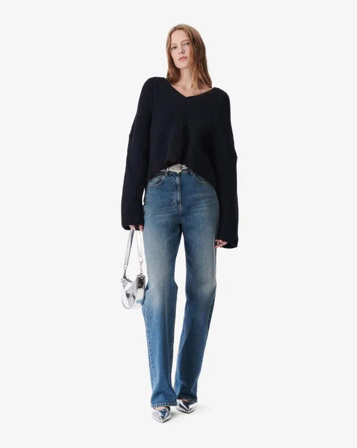 Knits Women IRO OBELINE DIAMOND STITCH SWEATER