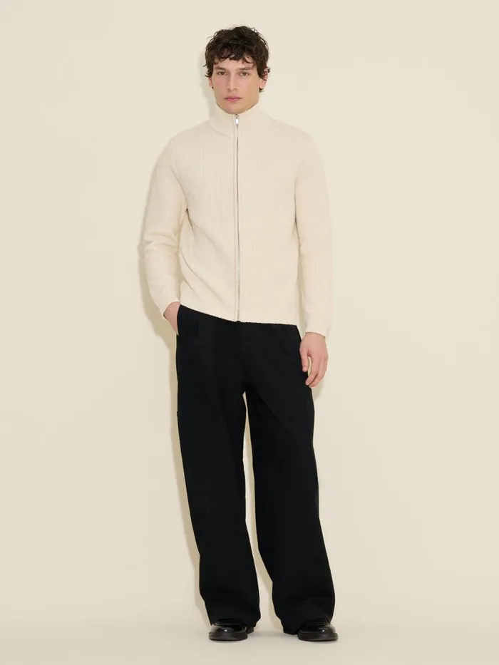 Knitwear Men Holzweiler Atlantic Zip Cardigan Ecru