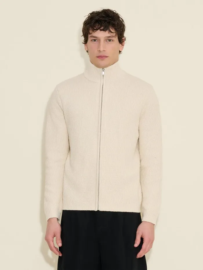 Knitwear Men Holzweiler Atlantic Zip Cardigan Ecru