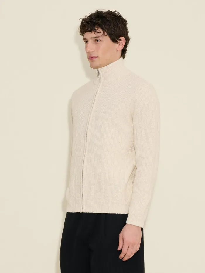 Knitwear Men Holzweiler Atlantic Zip Cardigan Ecru