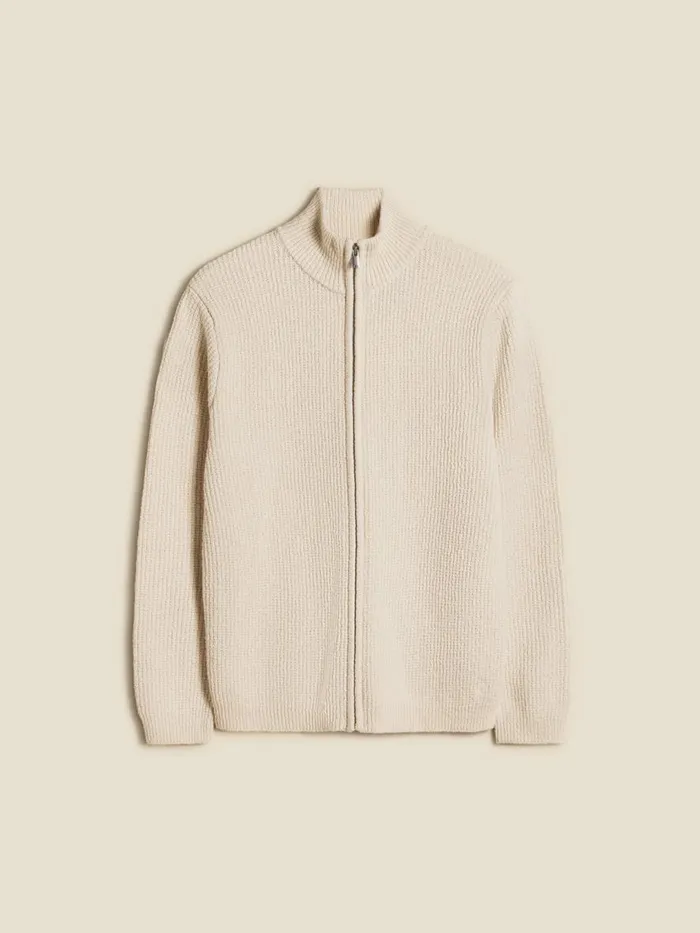 Knitwear Men Holzweiler Atlantic Zip Cardigan Ecru
