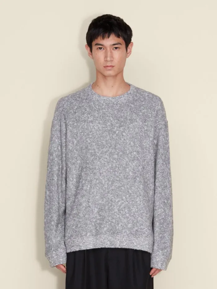 Knitwear Men Holzweiler Duke Brushed Crew Grey Mix