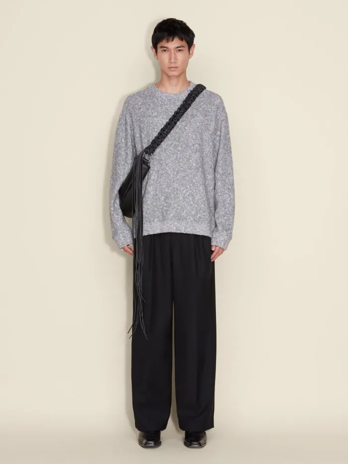Knitwear Men Holzweiler Duke Brushed Crew Grey Mix