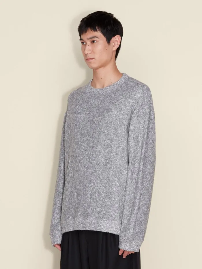 Knitwear Men Holzweiler Duke Brushed Crew Grey Mix
