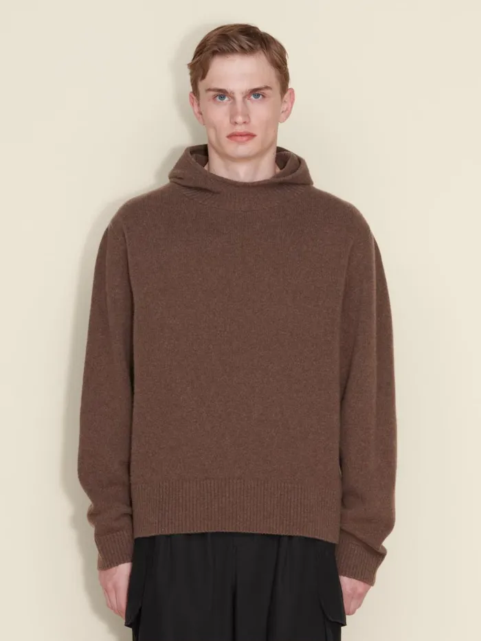 Knitwear Men Holzweiler Ian Hoodie Brown