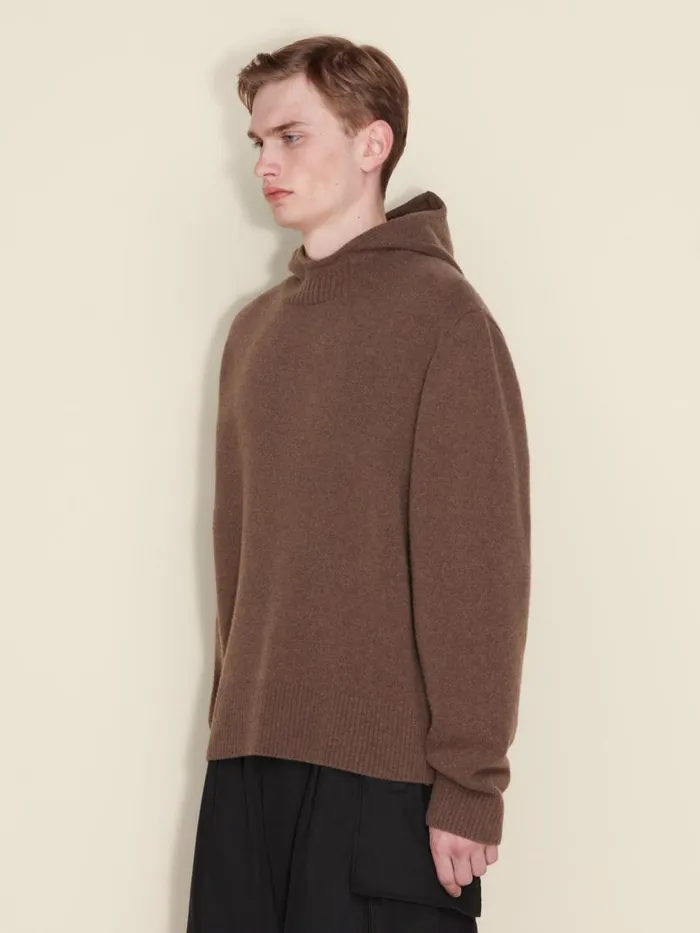 Knitwear Men Holzweiler Ian Hoodie Brown
