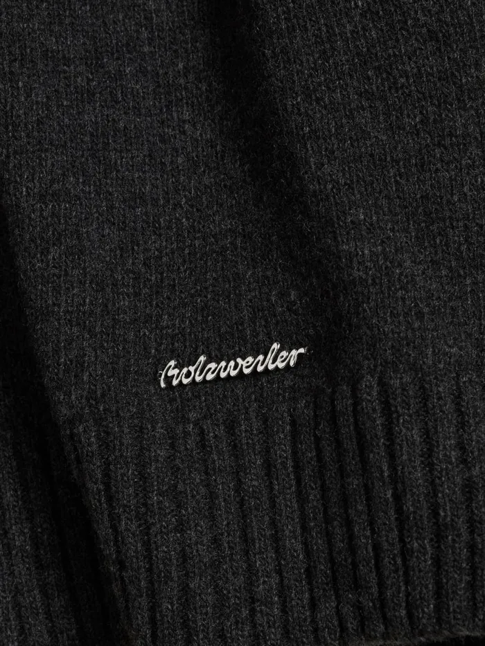 Knitwear Men Holzweiler M Lambswool Knit Turtle Dk Grey