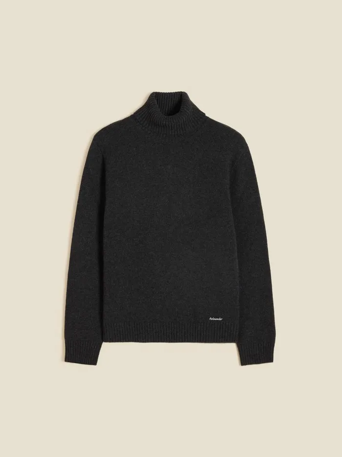 Knitwear Men Holzweiler M Lambswool Knit Turtle Dk Grey