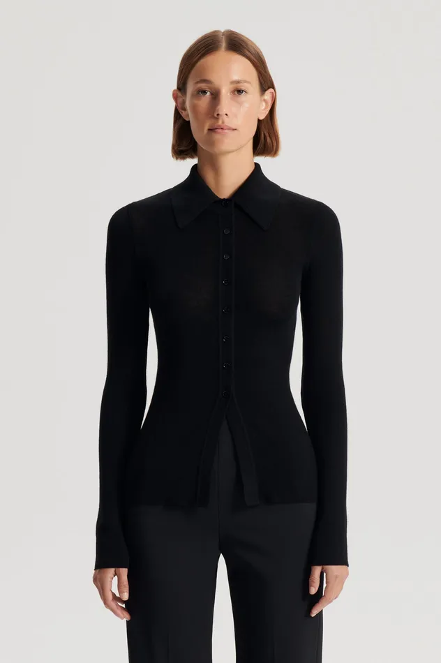 Knitwear Scanlan Theodore Women BABYWOOL CARDIGAN BLACK ALL