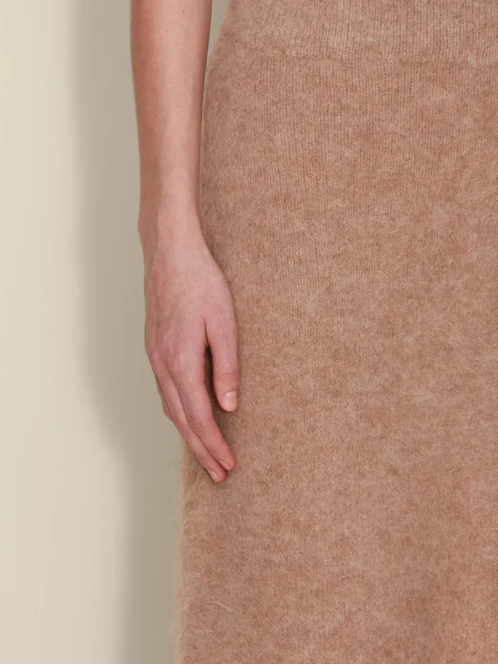 Knitwear Women Holzweiler Fure Fluffy Knit Skirt Beige
