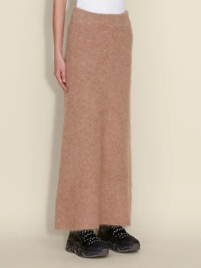Knitwear Women Holzweiler Fure Fluffy Knit Skirt Beige