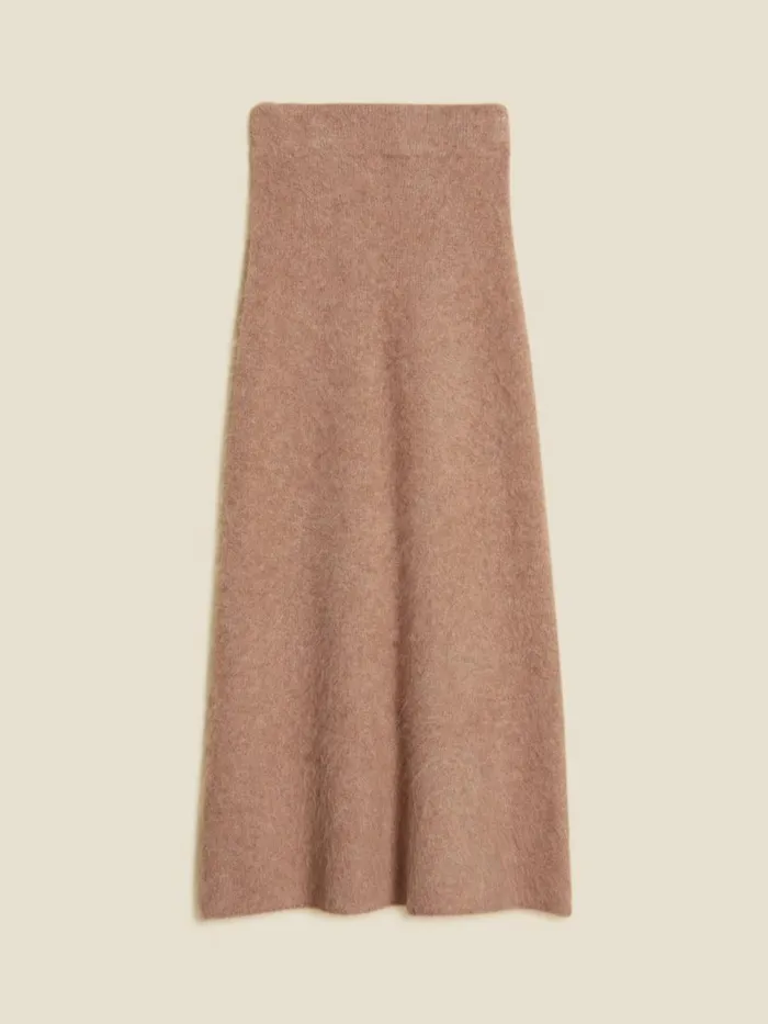Knitwear Women Holzweiler Fure Fluffy Knit Skirt Beige