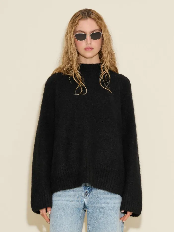 Knitwear Women Holzweiler Fure Fluffy Knit Sweater Black