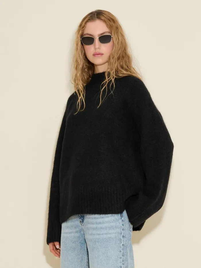 Knitwear Women Holzweiler Fure Fluffy Knit Sweater Black